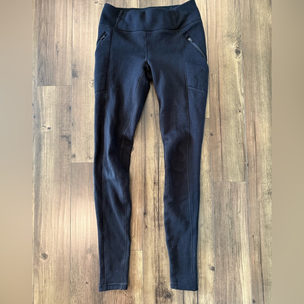 Athleta fleece lined leggings black - small tall